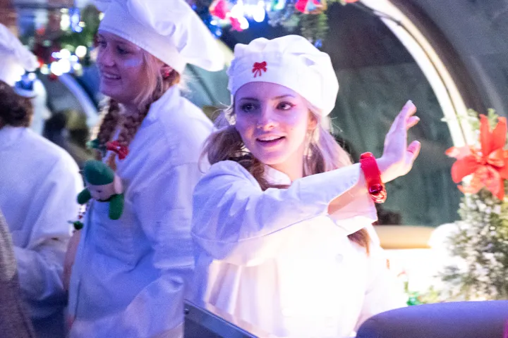 a person standing in front of a crowd