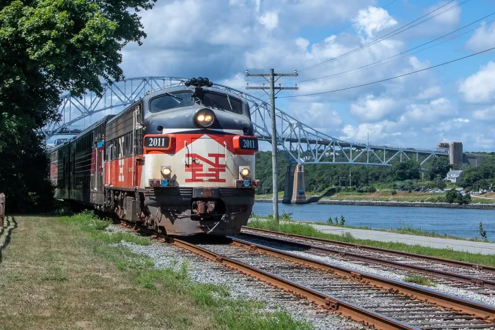 a train on a steel track