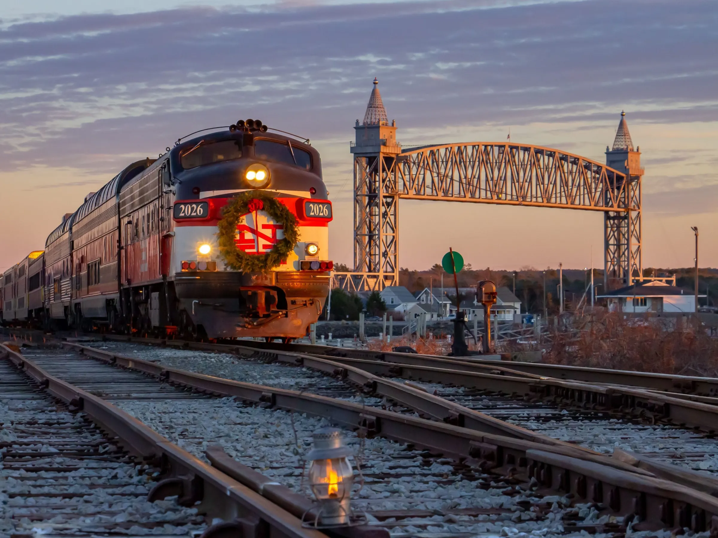a large long train on a steel track