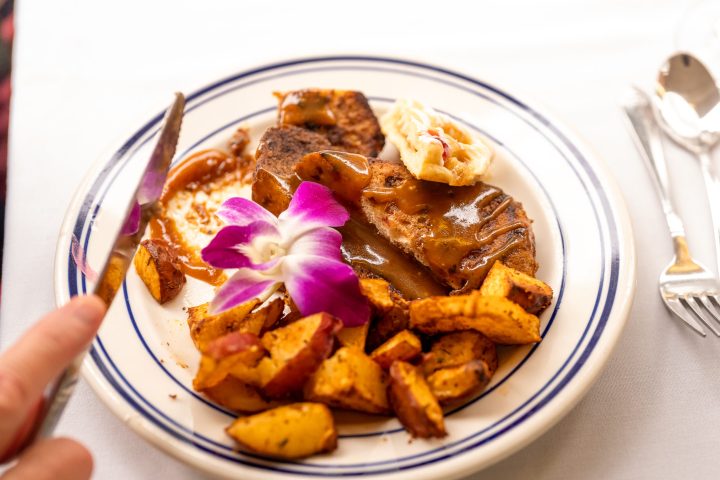 a plate of food on a table