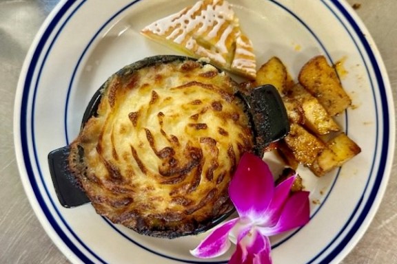 a plate of food on a table