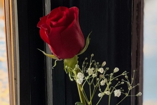 a vase of flowers sitting in front of a window