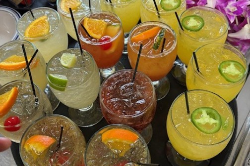 a table full of food