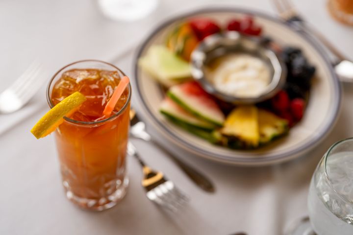 a glass of orange juice